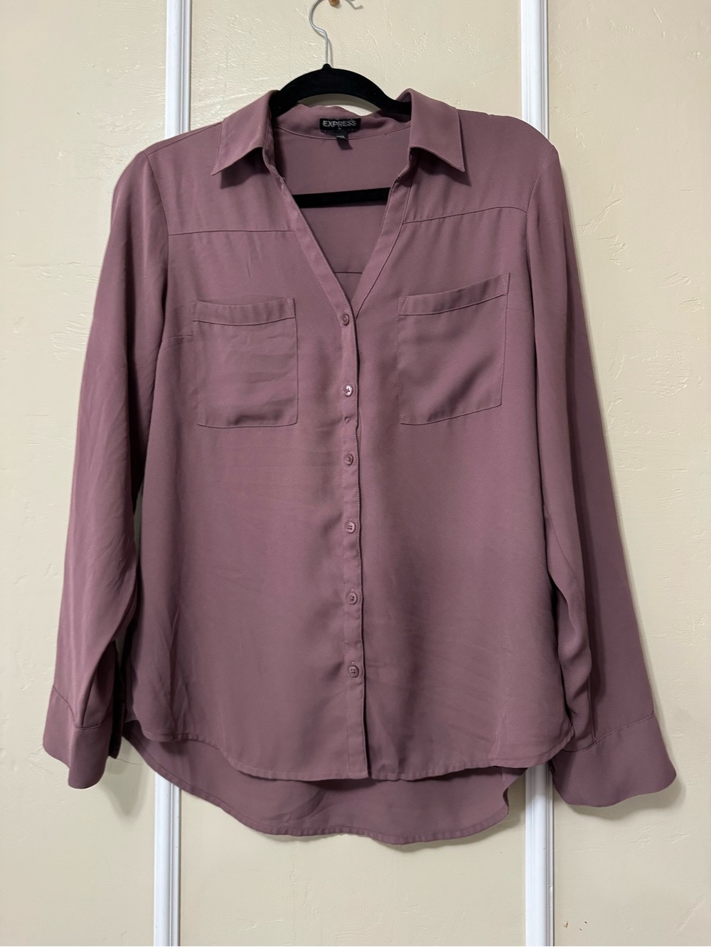 Express Dusty Mauve Button-Down Shirt